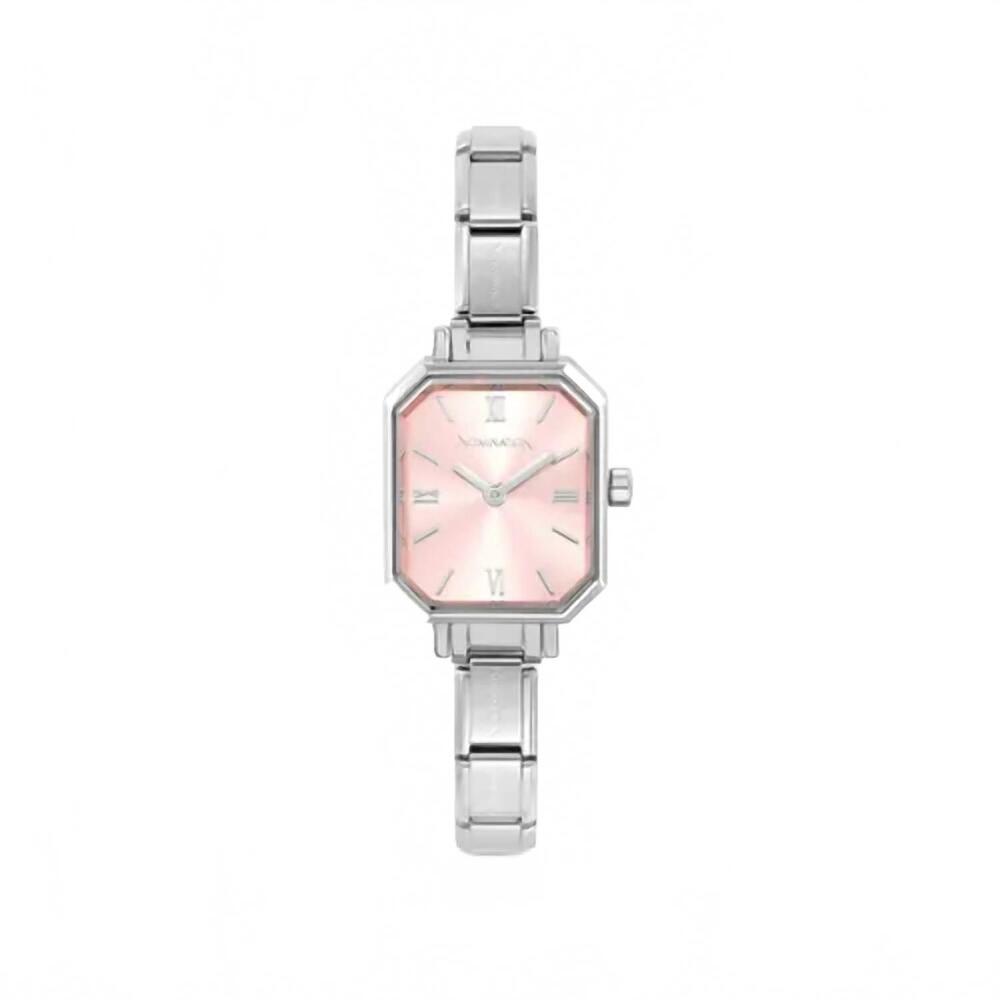 NEW NOMINATION women's rectangle paris watch in silver/ pink